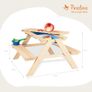 Children's Seat Set for 4 Including 2 Tubs and Removable Worktop for Children from 2 Years Solid Wood Natural Image 3