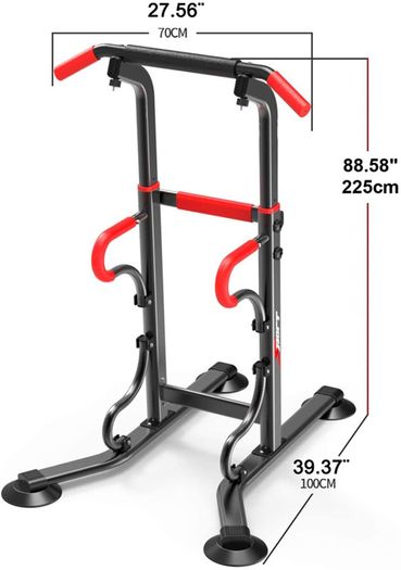 _EASY BIG Multifunctional Power Tower Adjustable Heights Workout Dip Station for Adults and Kids Home Gym Strength Training Fitness Equipment Newer Version