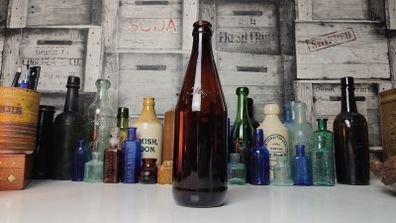 263 - Vintage Magners Embossed Letters Brown Glass Decorative Collectible Bottle