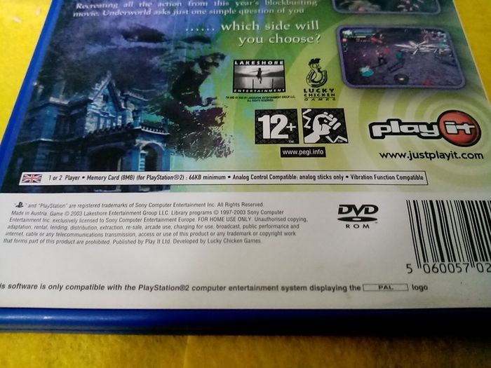 Underworld The Eternal War PlayStation 2 Ps2 Games Original