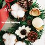 Merry Christmas Bow with Cotton Flower and Pine Cones Wreath 11.8inch Image 3