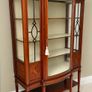Antique Edwardian Mahogany and Rosewood Bow front  library cabinet Image 2