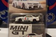 Mini GT 1:64 scale diecast model of the Nissan LB-ER34 Super Silhouette Athlet/Collet car. Liberty Walk's Nissan Skyline GT-R Blister Pack
