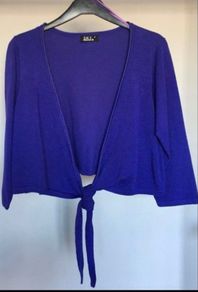 Size 12.  Purple Crop Cardigan by Sky Designs