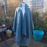 Teal Wool Vintage Handmade woven skirt and wrap Image 2