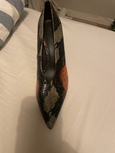 Mango snakeskin heels Leather