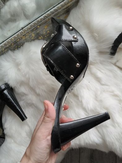 Authentic Paris Texas Mules block 100mm high heel
