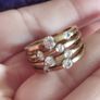 925 Sterling Silver Ring with Gold Plated Cubic Zirconia. Image 5