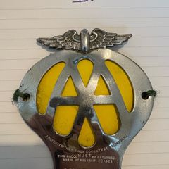 Vintage classic AA chrome badge polished (2 available)