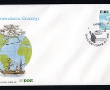 1988 Ireland 50th of 1st Commercial Air Crossing Commemorative Stamp with Foynes (Faines) first day cancellation First Day Cover (FDC).
