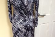 Ghost Dark Grey Print Wrap Dress - Size 10