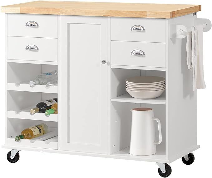 Kitchen  island The  Ultimate Contemporary Kitchen Island Storage Cabinet with Wheels Multifunctional