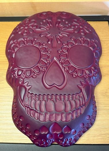 Akcam Turkish Glass Sugar Skull Serving Platter - Day of the Dead / Halloween