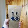 Vintage Style Earrings with Sapphire Like Stones Image 2