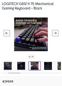 Gaming Keyboard- LOGITECH G512 X 75 Mechanical Gaming Keyboard - Black