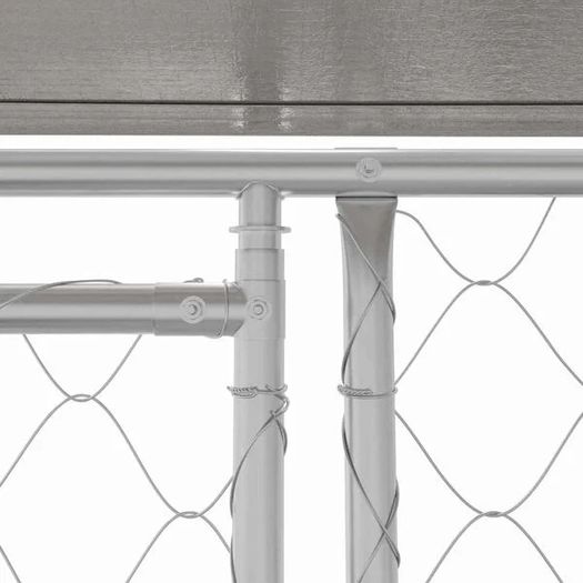 Dog Cage with Roof Silver 200 x 200 x 258 cm Steel and PE