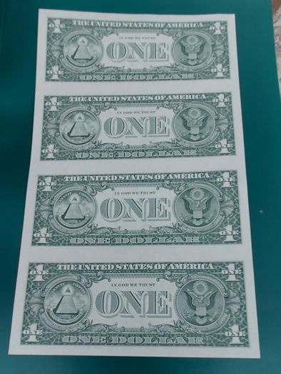 Usa 4X Sheet of  1 Dollar  1993 Series A   In Uncirculated Condition
