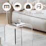 Clear Acrylic U Shaped End Table, Transparent Perspex Plastic Shower Stool, Stylish Modern Coffee Table with Rounded Edges, Waterproof Shower Bench for Small Spaces Bedroom, Living Room (30 20 22cm) Image 7