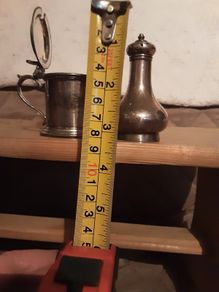 mustard pot and shaker, stamped walker & hall