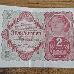 Austria-Hungary, 2 Kronen banknote, 2 January 1922, circulated - free standard postage