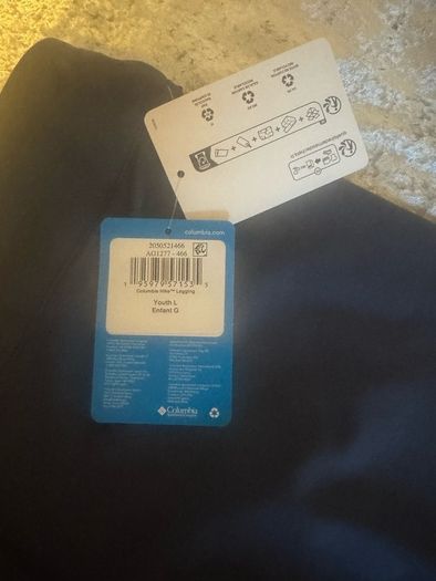 BNWT Columbia navy youth navy leggings size L age 14-16 Free post