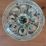 Vintage Glass vase and frog lid, on black ceramic base Image 3