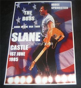 Bruce Springsteen concert poster Slane Castle Ireland 1985 A3 size repro