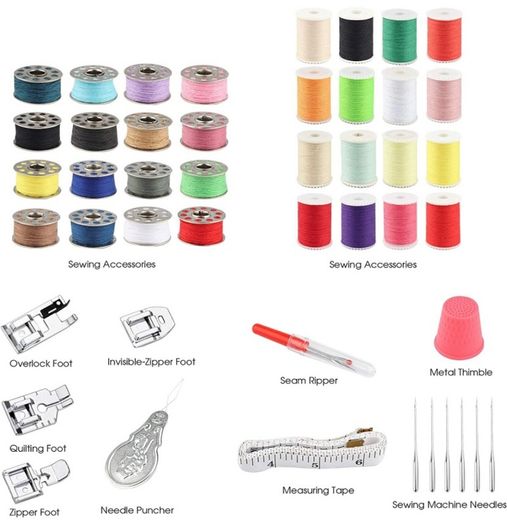 Sewing Machine for beginners with Instructional DVD, 5 Languages Manual, 53 PCS Accessories, 12 Build-in Stitches, 2 Speeds Double Thread (FREE POSTAGE)