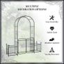 Metal Garden Arbor Arch with Double Doors Image 5