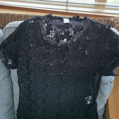 Vila black lace top size large