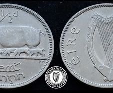 Ireland 1946 | Irish 1/2d | Irish Half Penny | Sow | KM.10