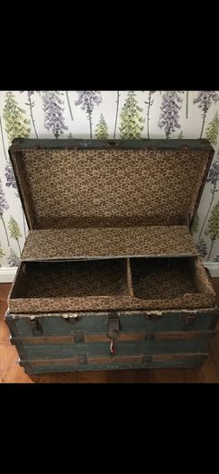 Antique 1912 Trunk with Original Stamp plate