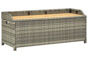 Garden Storage Bench 120 cm Poly Rattan Grey