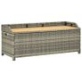 Garden Storage Bench 120 cm Poly Rattan Grey Image 2
