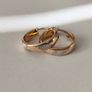 14k / ct Gold Earrings, two tone gold Image 2