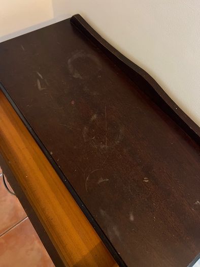 Dark Wood Hall Table with Drawer & Shelf