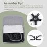 Ergonomic Office Chair Computer Chair Executive Office Chair with Flip Up Armrest High Back Rocking Function Height Adjustable Comfortable Desk Chair for Home Office Fabric Grey Image 6