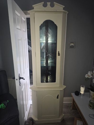 Corner Cabinet Upholsterered With Light Inside Needs A Bit Of Paint