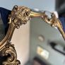Baroque style vintage gold wall mirror. Size approx 20in x 29in. Image 3
