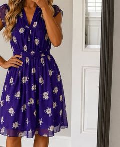 Anna Sui Purple Silk Dress