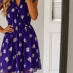 Anna Sui Purple Silk Dress