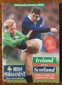 Very Rare 1994 Ireland v Scotland - Five Nations Championship Programme
