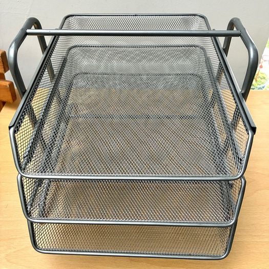 IKEA 3 Tier A4 Document Letter Tray Holder Set - Nickel Silver Finish