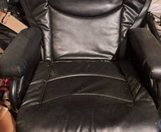 Black Faux Leather Swivel and Reclining Armchair with Footstool
