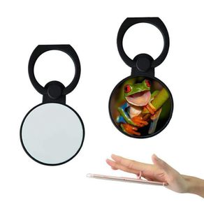 Personalised Round phone ring holder - Black