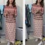 Zara Bloggers Insta Famous Pink Geometric Print Long Dress  Size XL UK 14 Image 5