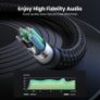 Headphone Mic Splitter 2 Way Braided 3.5mm Jack Audio Adapter 24K Gold-Plated TRRS Female to Dual TRS Microphone Aux Cable Compatible with PC Gaming Headset Earphone Speaker Laptop Xbox PS5 PS4 Image 4