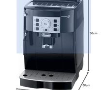 De'Longhi Magnifica S ECAM 22.110.B fully automatic coffee machine with milk frother for cappuccino, with espresso direct selection buttons and rotary control, 2-cup function, 1.8 liter water tank, black / silver