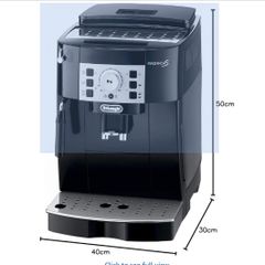 De'Longhi Magnifica S ECAM 22.110.B fully automatic coffee machine with milk frother for cappuccino, with espresso direct selection buttons and rotary control, 2-cup function, 1.8 liter water tank, black / silver