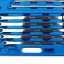 10pc Extra Long Double Ring Ratchet Spanner Set | Cr-V Steel | Gear Ratchet + Socket Adapters | NEW Image 3